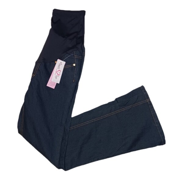 Denim - Times Two Maternity Jeans Size Small Pull On Stretch Belly Band Blue Jeans